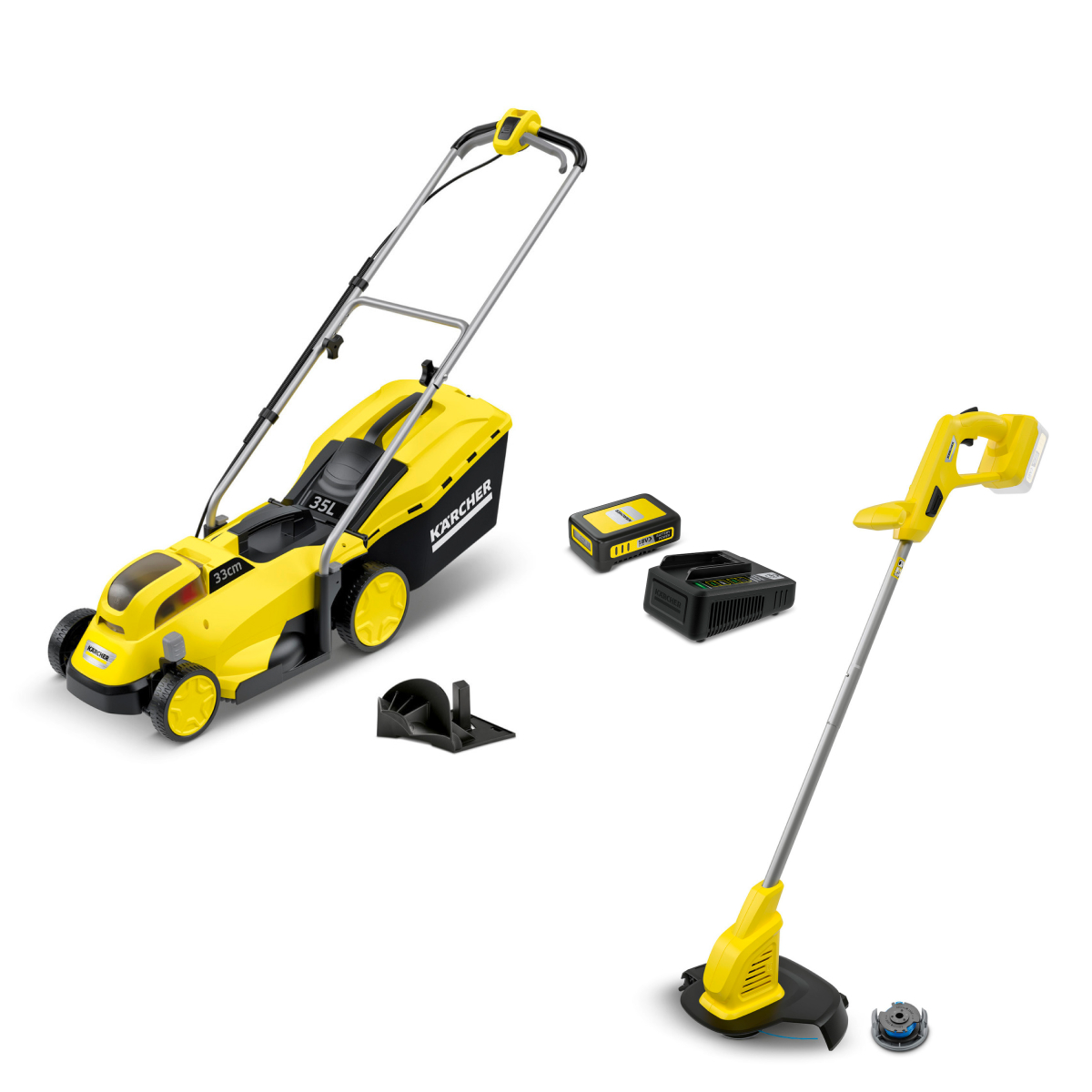 Газонокосилка Karcher LMO 18-33 Battery + триммер LTR 18-25 + Starter Kit 18 В/2,5 А*ч.