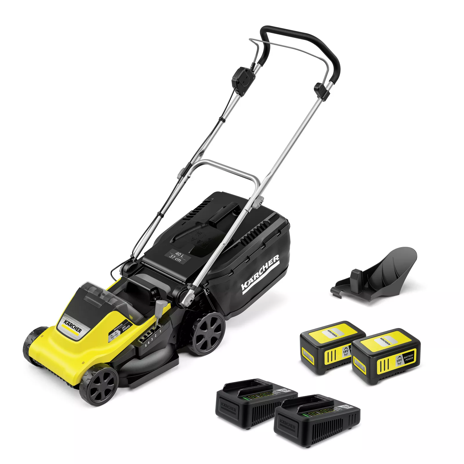 Аккумуляторная газонокосилка Karcher LMO 4-18 Dual Battery Set