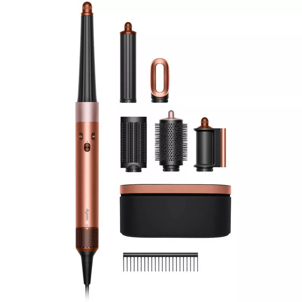 Стайлер Dyson Airwrap i.d. Straight+Wavy HS08 T1/T2 для прямого та хвилястого волосся (янтарний шовк/рожеве шампанське)