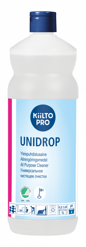 Універсальний засіб KiiLTO Unidrop для очищення водостійких поверхонь (1 л)