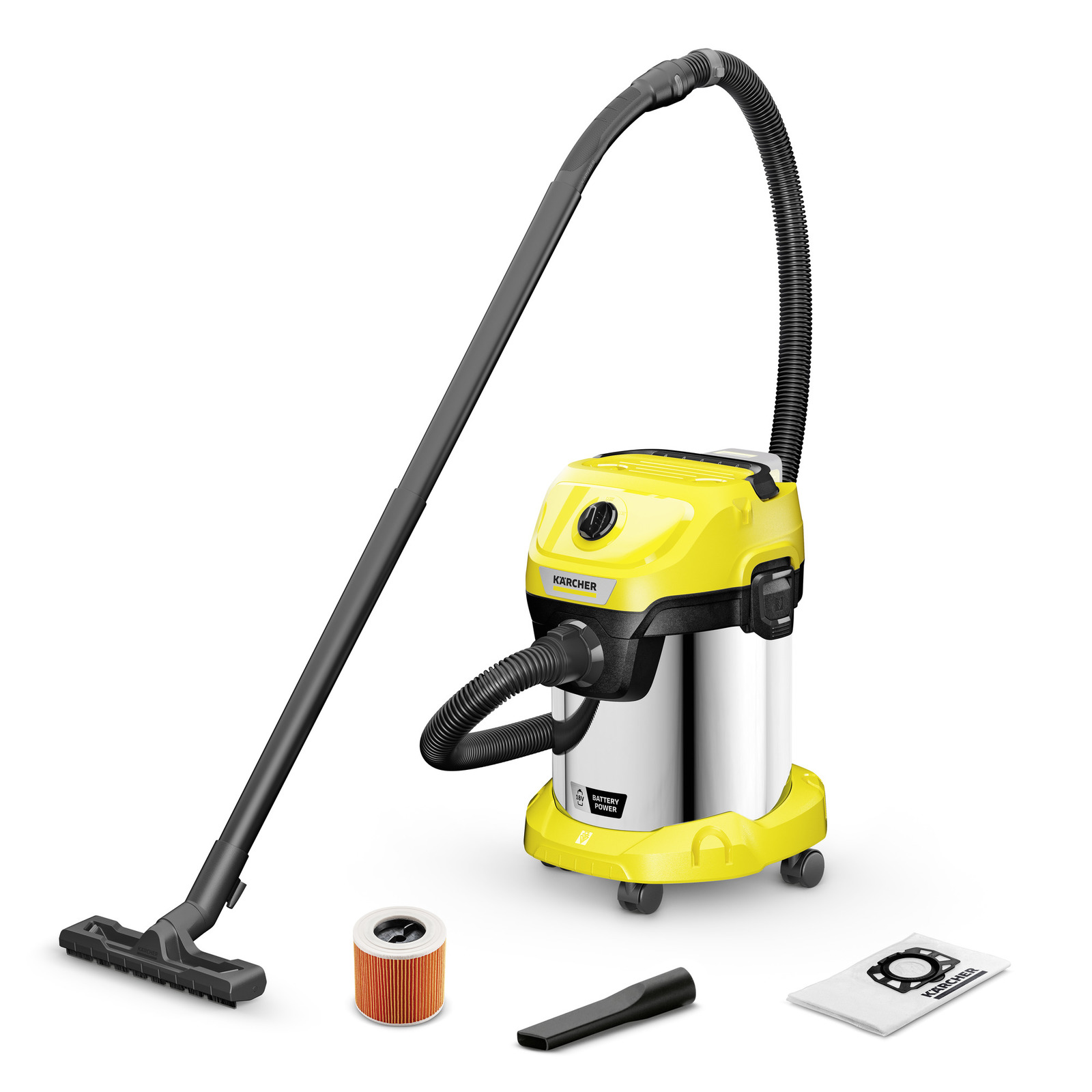 Акумуляторний господарський пилосос Karcher WD 3-18 S (18 В)